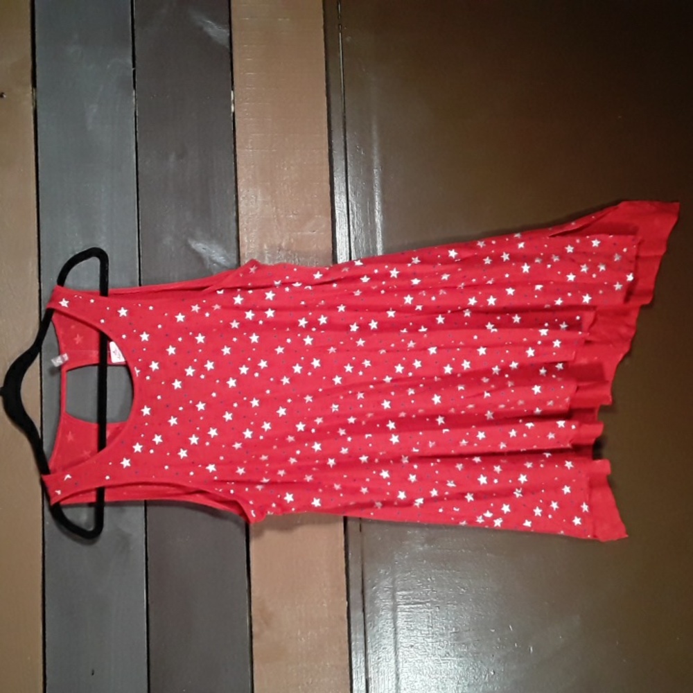 NWOT 1X-2X Wave Zone Sleeveless Nightgown Red Blue Silver Stars